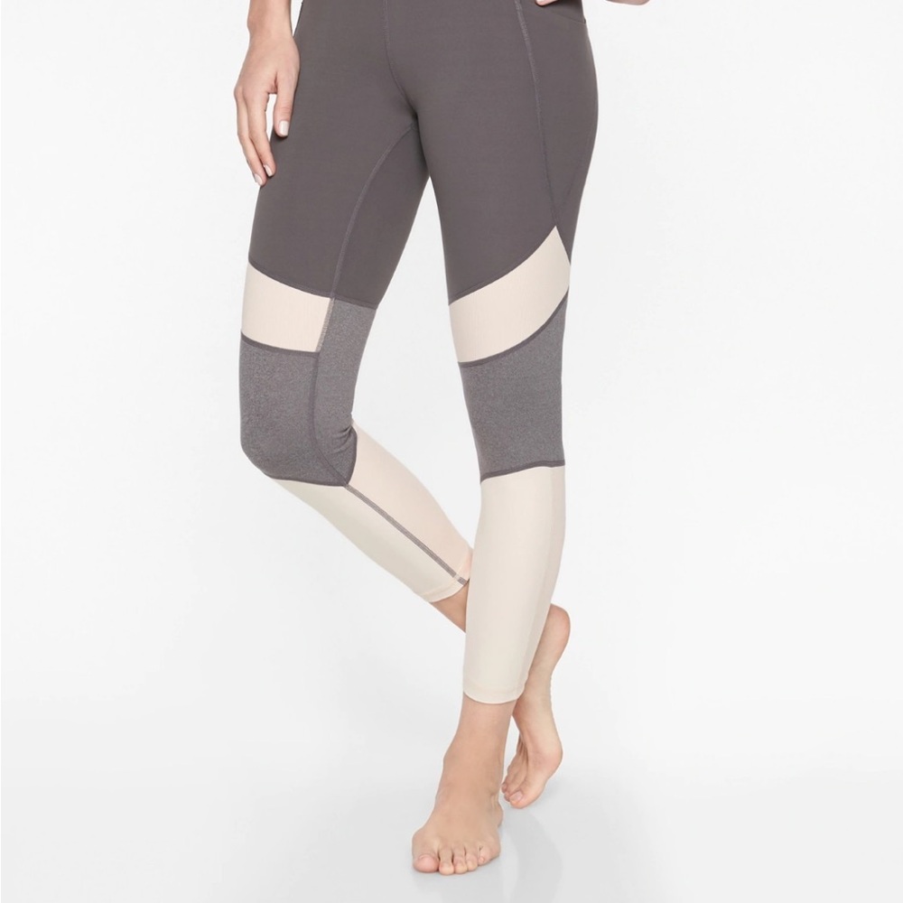Athleta Women's Gray and Pink Leggings